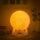 Rechargeable Wireless Dual Color Lunar Full Moon Night LED Lamp