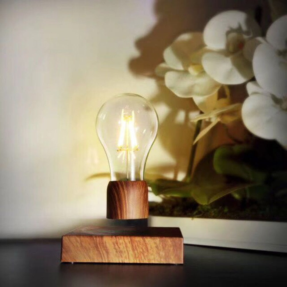 Original Levitating Desk Lamp with Wooden Base