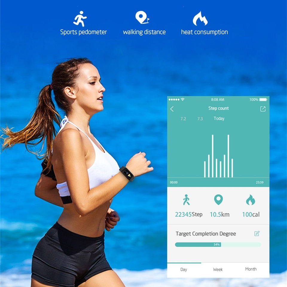 Blood Pressure Heart Rate Smart Watch Bracelet With Sleep Monitor