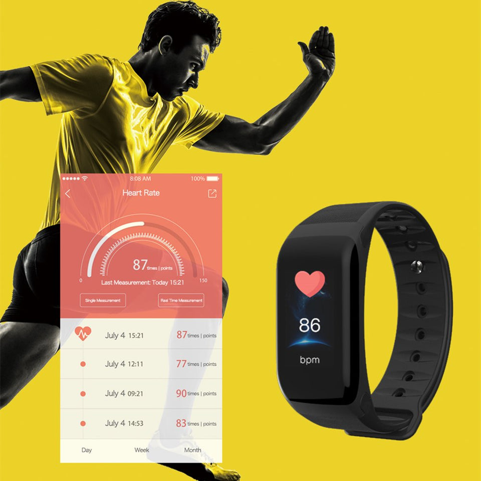 Blood Pressure Heart Rate Smart Watch Bracelet With Sleep Monitor