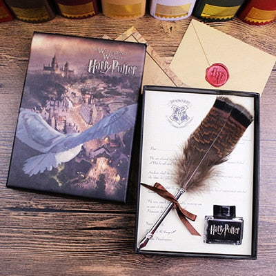 Harry Potter Quill Feather Pen With Wax Sealing And Diary With Admission Letter Gift Set