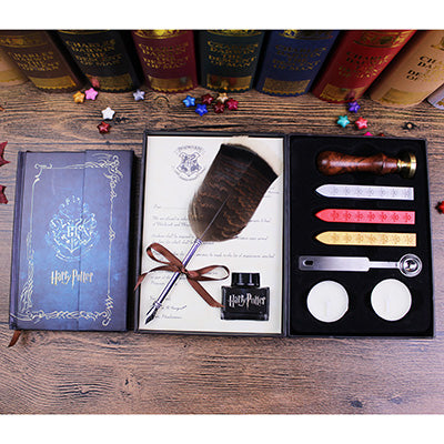Harry Potter Quill Feather Pen With Wax Sealing And Diary With Admission Letter Gift Set