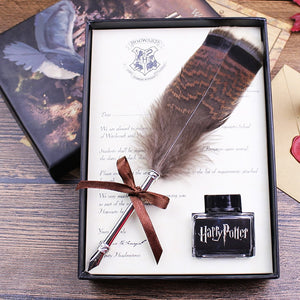 Harry Potter Quill Feather Pen With Wax Sealing And Diary With Admission Letter Gift Set