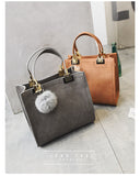 Fur Ball High-Quality Merhaba Casual Genuine Leather Shoulder Women Hand Bag