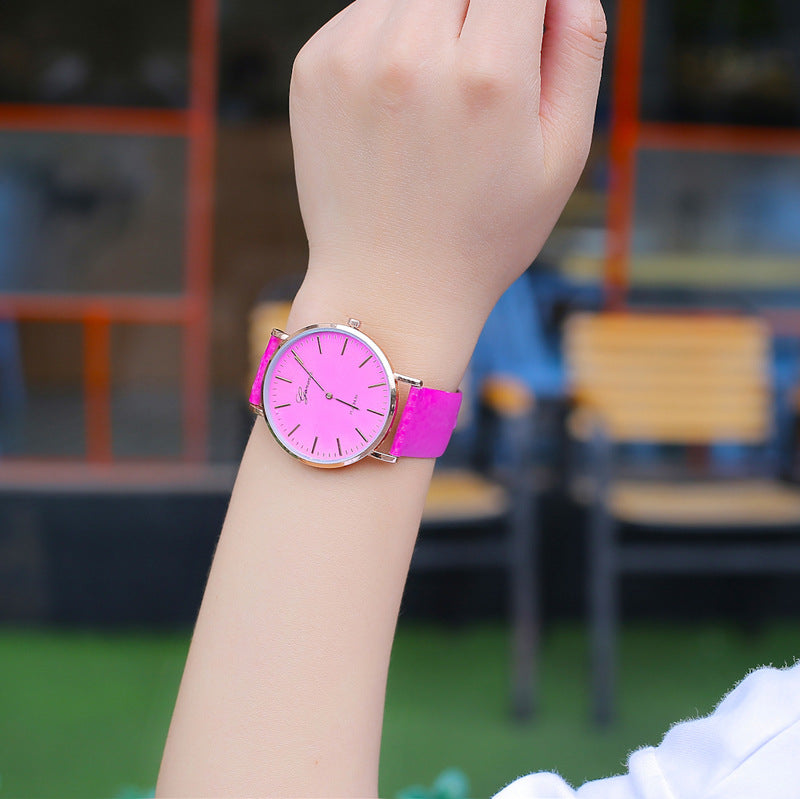 Designer Solar Light Band And Dial Color Change Women Watch