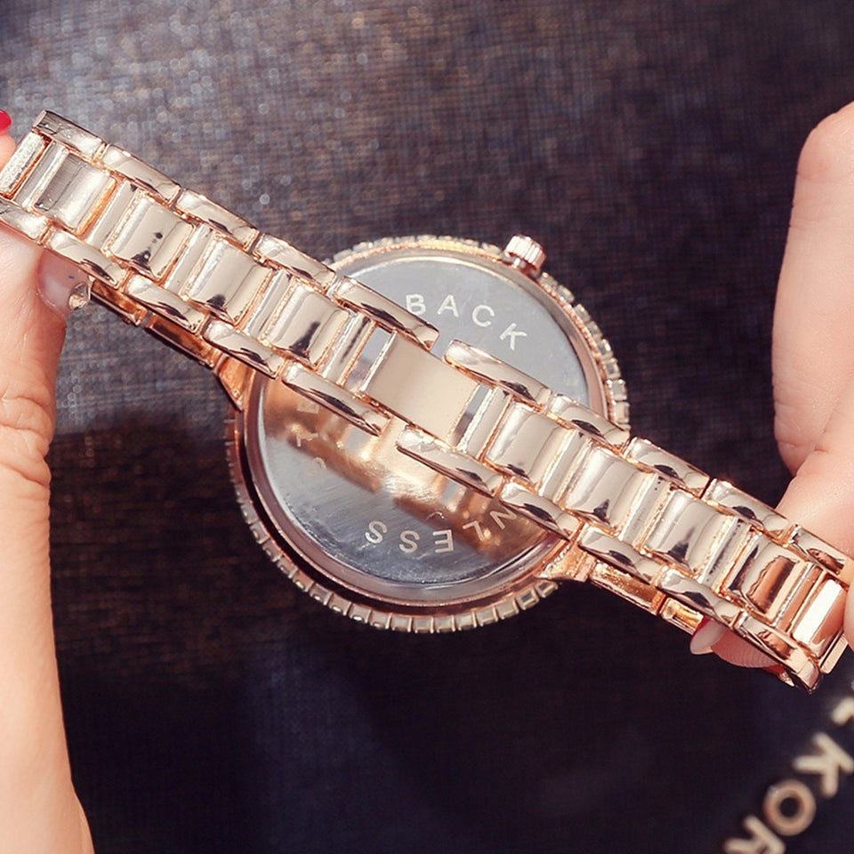 Designer Shiny Crystal Belt Ladies Watch