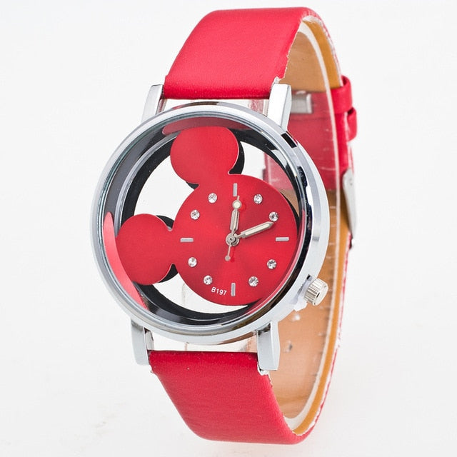 Designer Mickey Mouse Crystal Hollow Watch