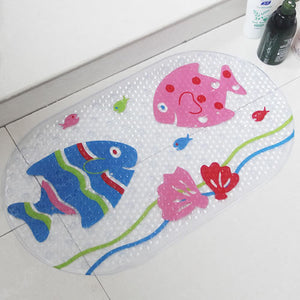 Cute Cartoon Anti-Slip PVC Bath Mats With Sucker For Baby