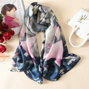 Exotic Designer Multi-Pattern Luxury Women Silk Scarf