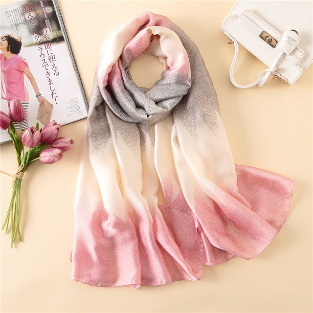 Stylish in Pink Multi-Color Pattern Women Scarf
