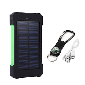 Waterproof Solar Power Bank 20000 mAh External Battery Charger With Dual Port For Mobile Phone & Tablets