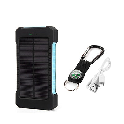 Waterproof Solar Power Bank 20000 mAh External Battery Charger With Dual Port For Mobile Phone & Tablets