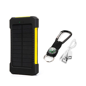 Waterproof Solar Power Bank 20000 mAh External Battery Charger With Dual Port For Mobile Phone & Tablets