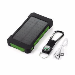 Waterproof Solar Power Bank 20000 mAh External Battery Charger With Dual Port For Mobile Phone & Tablets