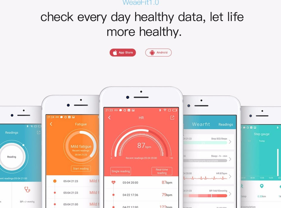 Blood Pressure Heart Rate Smart Watch Bracelet With Sleep Monitor