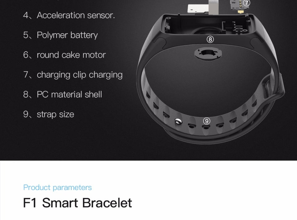 Blood Pressure Heart Rate Smart Watch Bracelet With Sleep Monitor