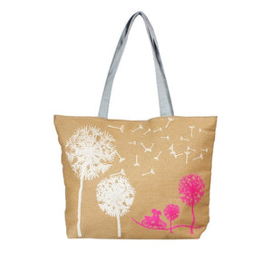 Canvas Printed Women Beach Shopping Tote Shoulder Hand Bag