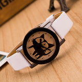 Unisex Funky Cat Lover Delight Designer Faux Leather Wrist Watch