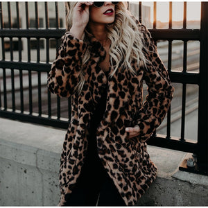 Faux Fur Leopard Coat