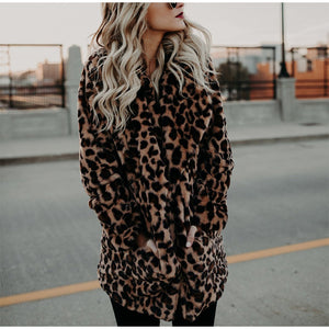 Faux Fur Leopard Coat