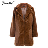 Simply Elegant Pink Shaggy Women Faux Fur Coat Jacket