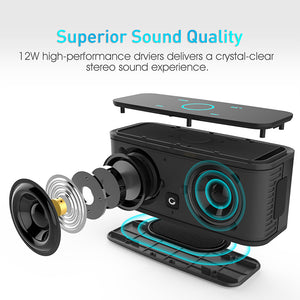 Advanced Portable Touch Bluetooth Stereo Sound Speaker with Bass and Built-in Mic