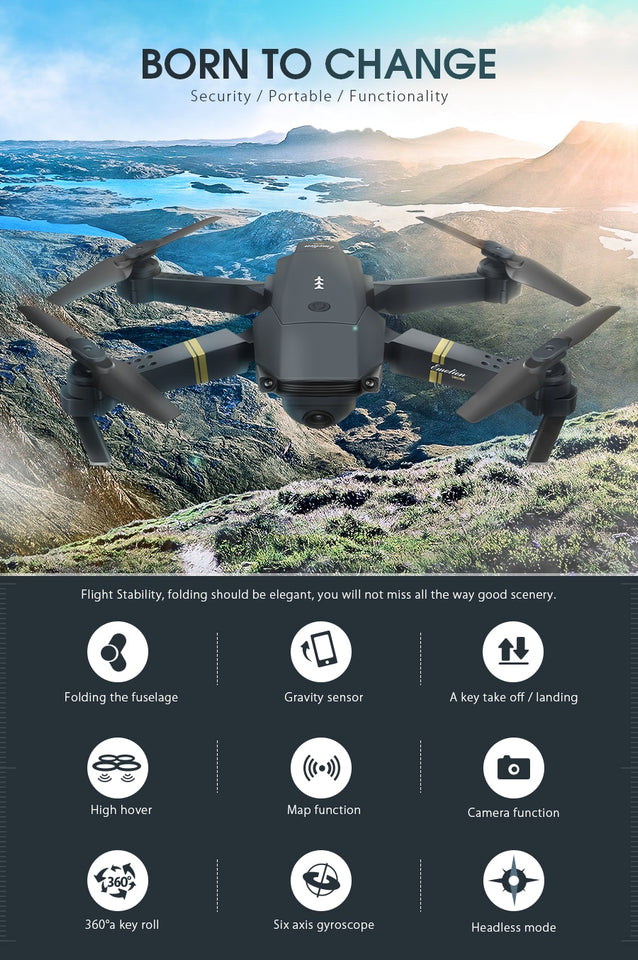 Skyhawk HD Foldable Air Selfie Drone With Camera