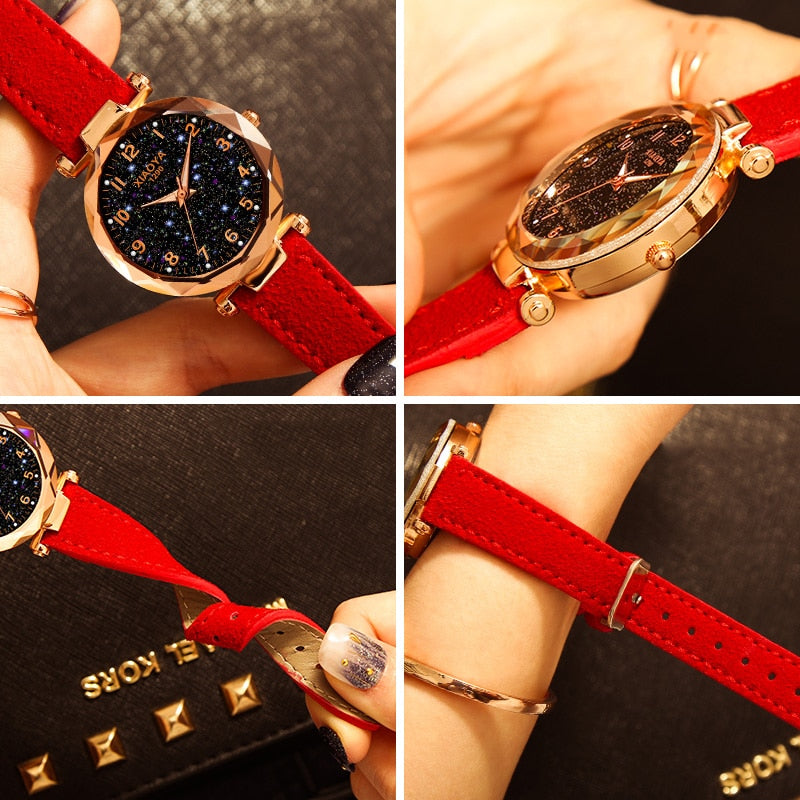 Multiple Colors Galaxy Star Designer Womens Bracelet Watch