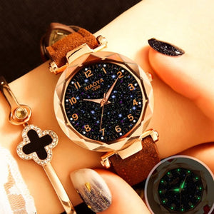 Multiple Colors Galaxy Star Designer Womens Bracelet Watch