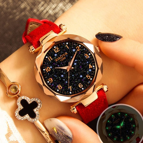 Multiple Colors Galaxy Star Designer Womens Bracelet Watch