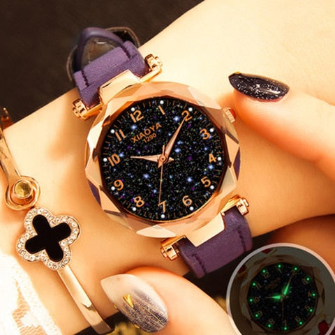 Multiple Colors Galaxy Star Designer Womens Bracelet Watch