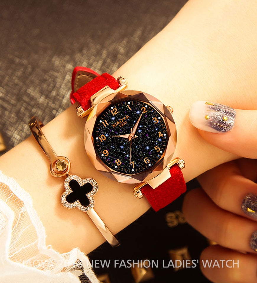 Multiple Colors Galaxy Star Designer Womens Bracelet Watch