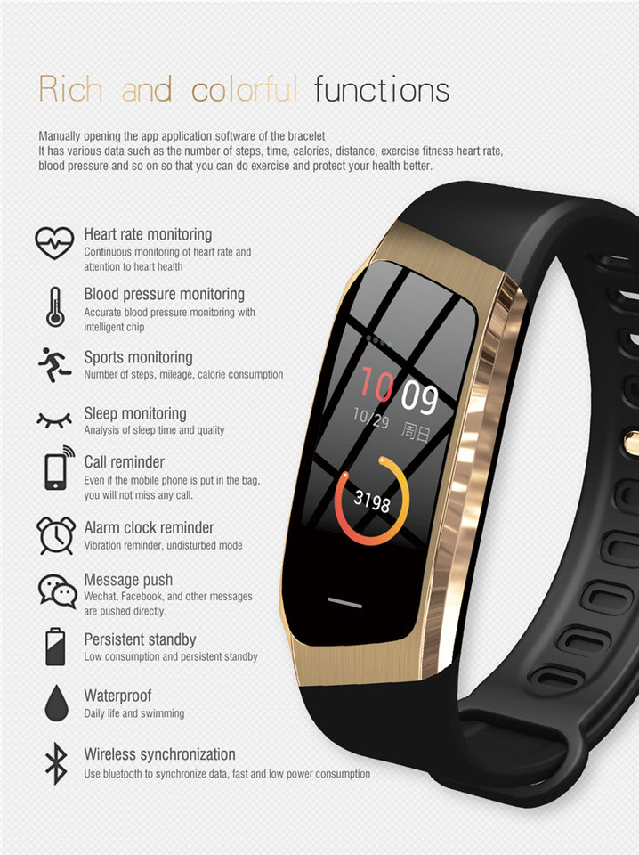 Fitband BP Watch Waterproof Blood Pressure Heart Rate Monitor