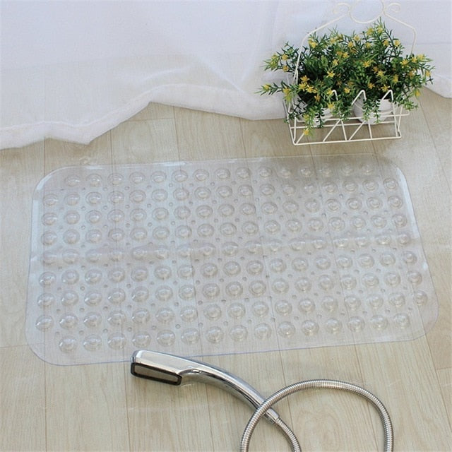 Anti-skid Bath Mat Soft Bathroom Massage Mat Suction Cup Non-slip Bathtub Carpet